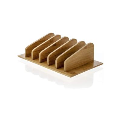 China American Best Choice Stand Organizer Wooden Smart Phone Natural Bamboo Filling Stand for sale