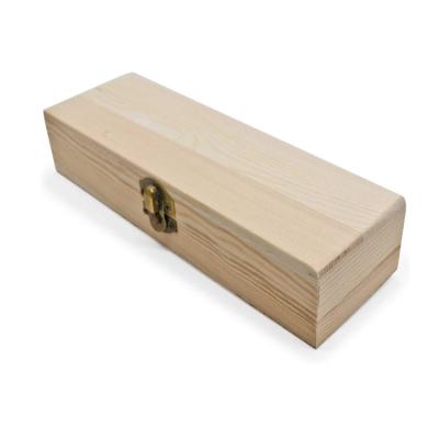 China American Memorial Rectangle Unpainted Pencil Texture Nature Wood Box For Gift for sale