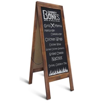 China Double Side Chains Vintage China Restaurant Rustic Menu Display Wooden Blackboard for sale