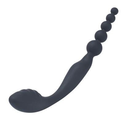 China ultra smooth medical grade silicone double header anal toys for butt-play for sale