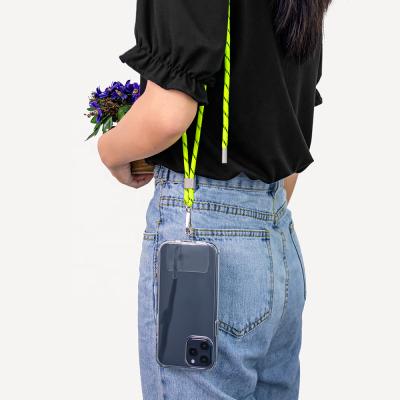 China Universal Anti-fall Fashional Cross - Body Nylon Phone Lanyard Adjust Unfasten Phone Lanyard Silicon Cell Phone Long Strap for sale