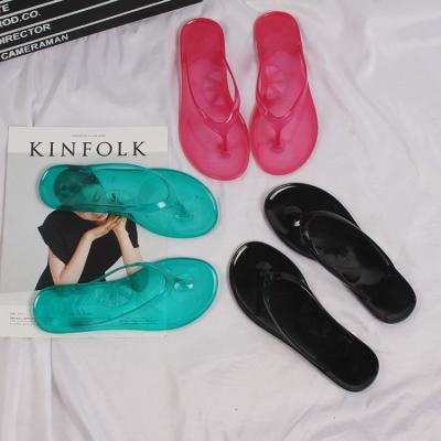 China Fashion Trend Fashion Ladies Non-slip Women's Sandals Solid Color Transparent For Women Flip Flop Slippers for sale