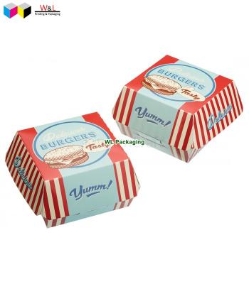 China Recycled Materials Paper Hamburger Box Paper Hamburger Box Hamburger Packaging Box Hamburger Holder Hamburger Rack for sale