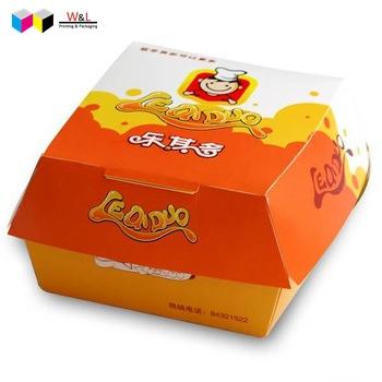 China Recycled Materials Paper Hamburger Box Hamburger Box for sale