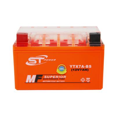 China Starting Battery High CCA And Maintenance Free High Weight 12V 7ah Motorcyle Battery YTX7A for sale