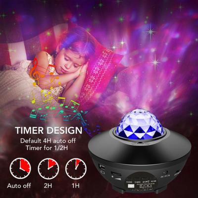 China New Design Customs Lead Music+Projection Black White Color Home Bedroom Study Room Table Music Projection Night Light 8W for sale