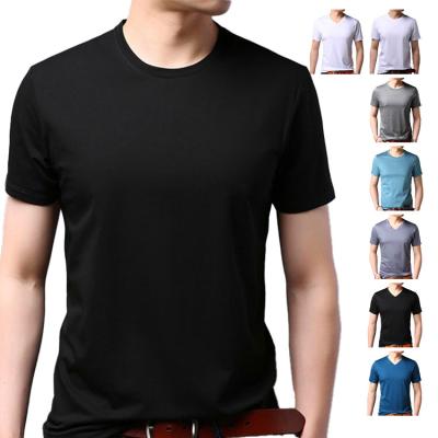 China Wholesale Solid Color QUICK DRY Mask Men's V-Neckline Short Sleeve Fitness Basic T-Shirt for sale