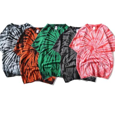 China Wholesale Custom Logo Print Tye Dye Cotton Unisex Anti-wrinkle Hip Hop Streetwear Tie Dye Tee Shirt for sale