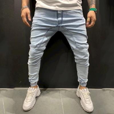 China 2021 New Men's Breathable High Street Fashion Quilting Slim Stretch Lattice Pants Long Jeans For Men for sale