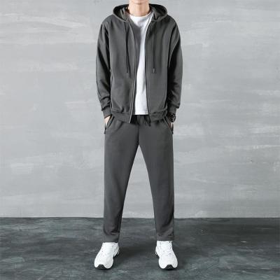 China 2021 Spring Autumn Breathable Sports Use High Quality Long Sleeve Zipper Tracksuit Fitness Hooded Tracksuits For Men for sale