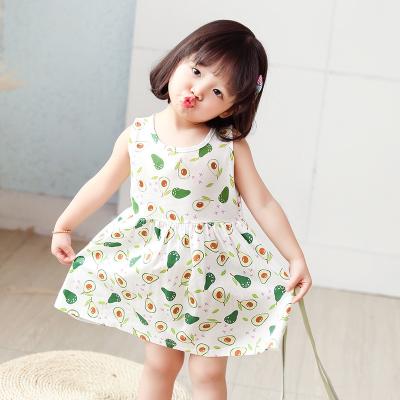 China 2021 Summer Breathable Children's Clothing Print Cute Princess Girl Dresses Cotton Kid Dress Baby Girl Dress For Girls for sale