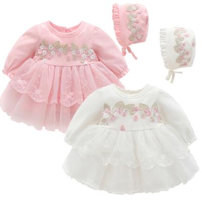 China Breathable Spring Twin Kids Girls Dress Baby One-Piece Dress Up Newborn Princess Baby Girls Tutu Dress For Kids With Hats for sale