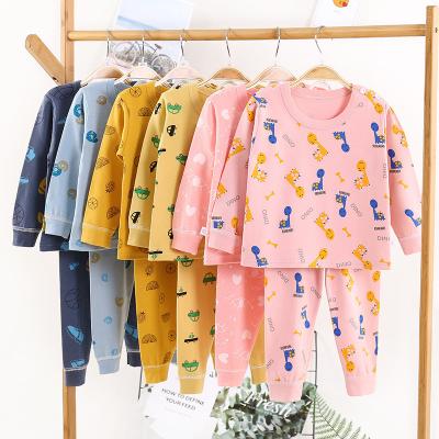 China Breathable Kids Home Wear Clothes Cartoon Print Pajamas Kids Longsleeve Pajamas For Girls for sale