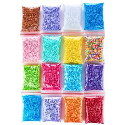 China Wholesale Diy Kids Rainbow Colored Styrofoam Styrofoam Virgin Christmas Decoration Christamas Foam Beads Mini Foam Balls Granules For Mud Pillow Filler for sale