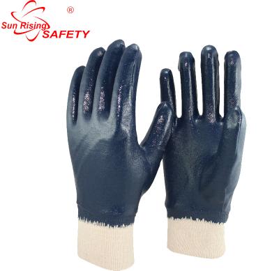 China Slip-resistance. SRSAFETY chemical light duty work glove with full cotton coupling coated 100% nitrile EN388:4111X for sale