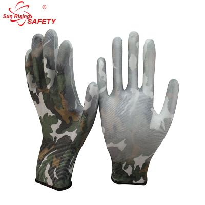 China White Electronics Set SRSAFETY 13G PU Coated Palm Fit Safety Work Gloves for sale