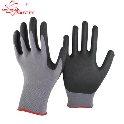 China Srsafety Automotive Assembly Foam Netting Nitrile Coated Max Flex Work Gloves for sale