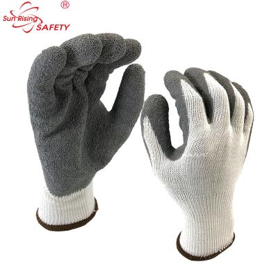 China Natural Latex SRSAFETY 10 Gauge Polycotton Latex Gloves for sale