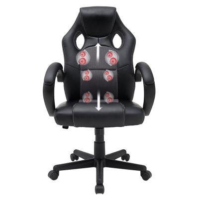 China Body Swivel Back Computer Chair with Retractable Footrest and Adjustable Lumbar Support Massage Gaming Chair for sale