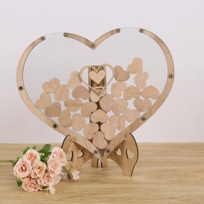 China Holiday decoration & Big Heart Wooden Frame Hearts Small Hearts Drop Top Reception Guest Gift Rustic Wedding Table Centerpiece Wedding Decors Gifts for sale