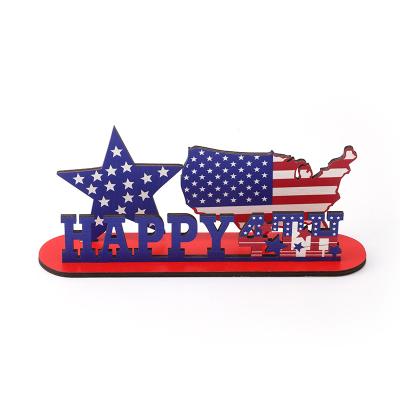 China Wholesale Antique Imitation Wood Decorations Slices Independence Day Table Decorations for sale