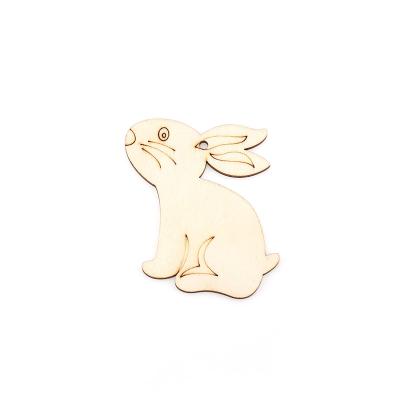 China Holiday decoration & Wholesale Gift Party Supplies Easter Decoration Diy Hand Made Painted Egg Bunny Wood Chips Decoration Pendant for sale