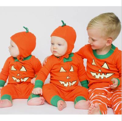 China 0-4T Baby Toddler Infant Boys Halloween Pumpkin Footies Newborn Pajamas for sale