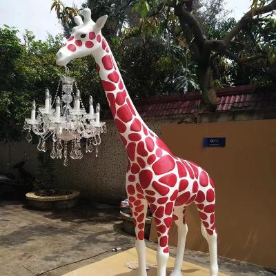 China China Support Customized Large Sculptures Resin Fiberglass Giraffe Statues Cartoon Life Size Animal Garden Home Park Vacation Statues for sale