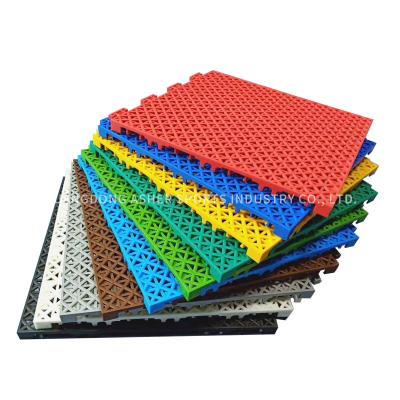 China Anti Fatigue Interlocking Basketball Flooring Customized PP Interlocking Tiles for sale