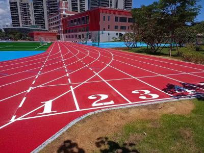 China High Friction IAAF Running Track For Cement Concrete Or Bituminous Concrete With Drainage And UV Resistant Te koop