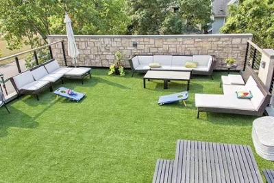 China Garden Artificial 35mm Grass Turf Natural Looking Synthetic Turf for sale