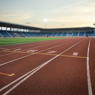 China IAAF Running Tracks For Concrete Substrates With UV Resistance And Friction for sale