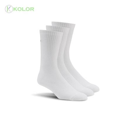 China KOLOR-II-0452 Polyester Cotton Breathable Plain White Socks White Socks for sale