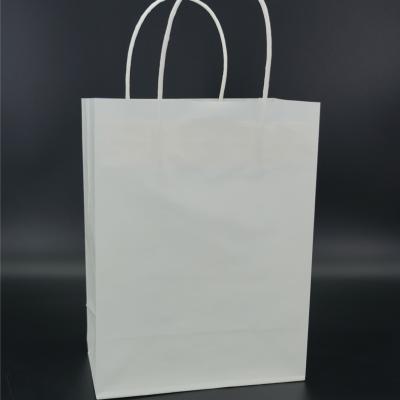 China OEM White Kraft Paper Bags Biodegradable Gold Glitter Embossing for sale