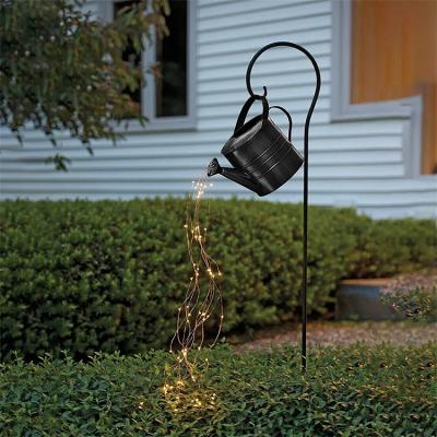 China Easy Fairy Solar Metal Patio Metal Patio Decoration Light Stake String Garden Installation Solar Yard Watering Can Train Light for sale