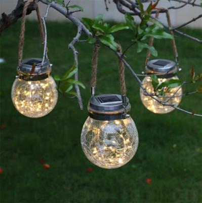 China Environmental Protection Energy Saving Perfect Design Decorate Solar LED Garden Light 2 LED Solar Hanging Lights For Indoor Outdoor for sale