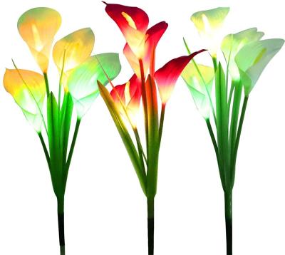 China Solar Lily Waterproof IP65 Calla Solar Street Light Ornamental Garden Stake Light Solar Garden Lighting Solar Lamp for sale