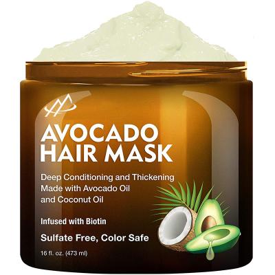 China Hair-Repairing Private Label Organic Vegan Hair Treatment Mask Deep Conditioning Coconut Avocado Hair Mask for Dry Damaged Hair for sale