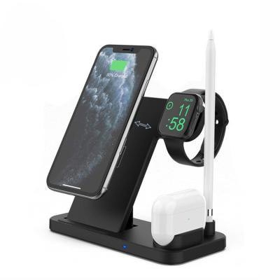 China 4in1 Wireless Dock Charging Station 4 in 1 Qi Wireless Phone Charging Station 10w 3 in 1 Wireless Charger for iPhone Airpods for sale