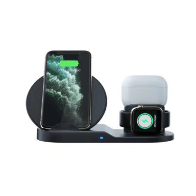 China N30 3in1 Qi Mobile Phone Dock Charging Station 3 in 1 Wireless Charger for iPhone 12 pro AirPods Watch for sale