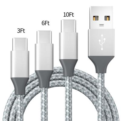 China Type 3A C USB Data Amazon 10FT 3m Fast Nylon Cable Charger Braided Fast Charging Cable For Samsung Pixel for sale