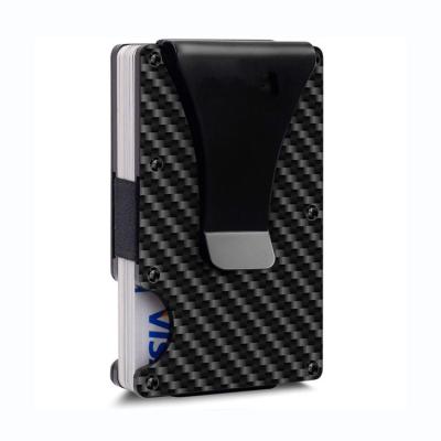 China Normcore/Minimalist RFID Blocking Minimalist Money Clip Carbon Fiber Wallet Card Holder Wallet For Men for sale