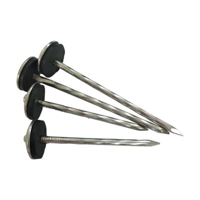 China Strong Rustproof Galvanized Umbrella Head Roofing Joint Nails , Twisted Corrugated Roofing Nails 90mm for sale