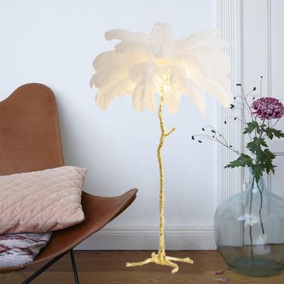 China OEM Hoogte 1.6M Ostrich Feather Floor-Lamp voor Verlichting Te koop