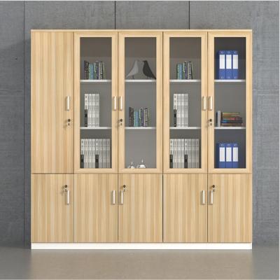 China E1 Panel MDF Glass Wooden File Cabinets Office Furniture Anti Scrape for sale