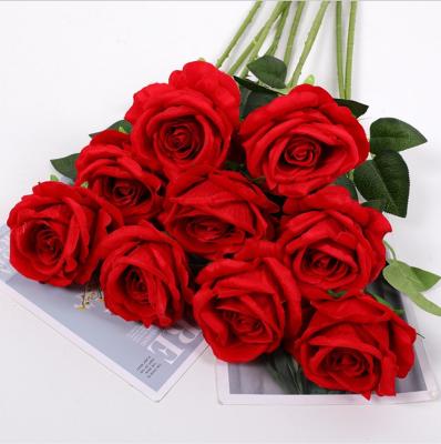 China Single Head Artificial Rose Bundle 52cm Length High Simulation for sale