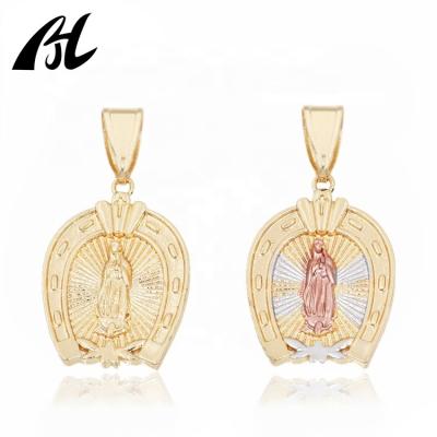 China Tricolor Plated Jewelery 18k Oro Pendant Religious Catholic Porch Mayoreo Laminado for sale