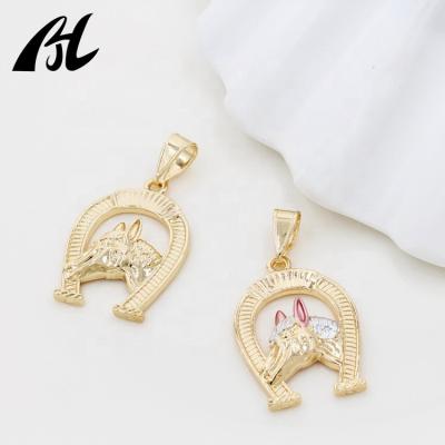 China 18K Gold Religious Pendant Necklace Horse Head Jewelry Wholesale Religious Animal Pendant Necklaces for sale