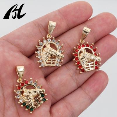 China New Fashion TRENDY Custom Zircon Plated Horse Shape Charm Pendants Gold Jewelry For Men And Women for sale