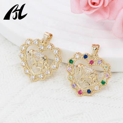 China White Gold Plated Animal Pendant Platform Sale Multi FASHIONABLE Hot Cute Elephant Heart Zircon 14k Cute Pendant for sale